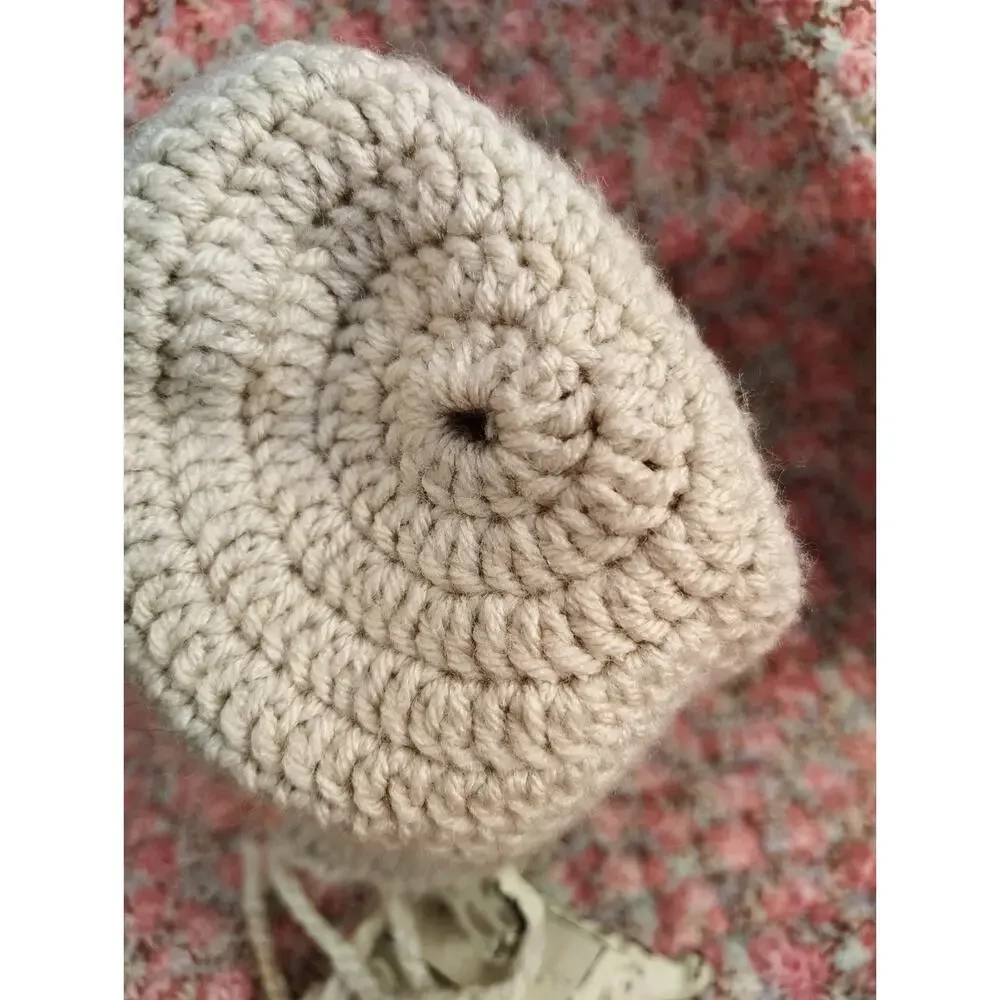 Handmade Amish Infant Knitted Baby Beanie Hat